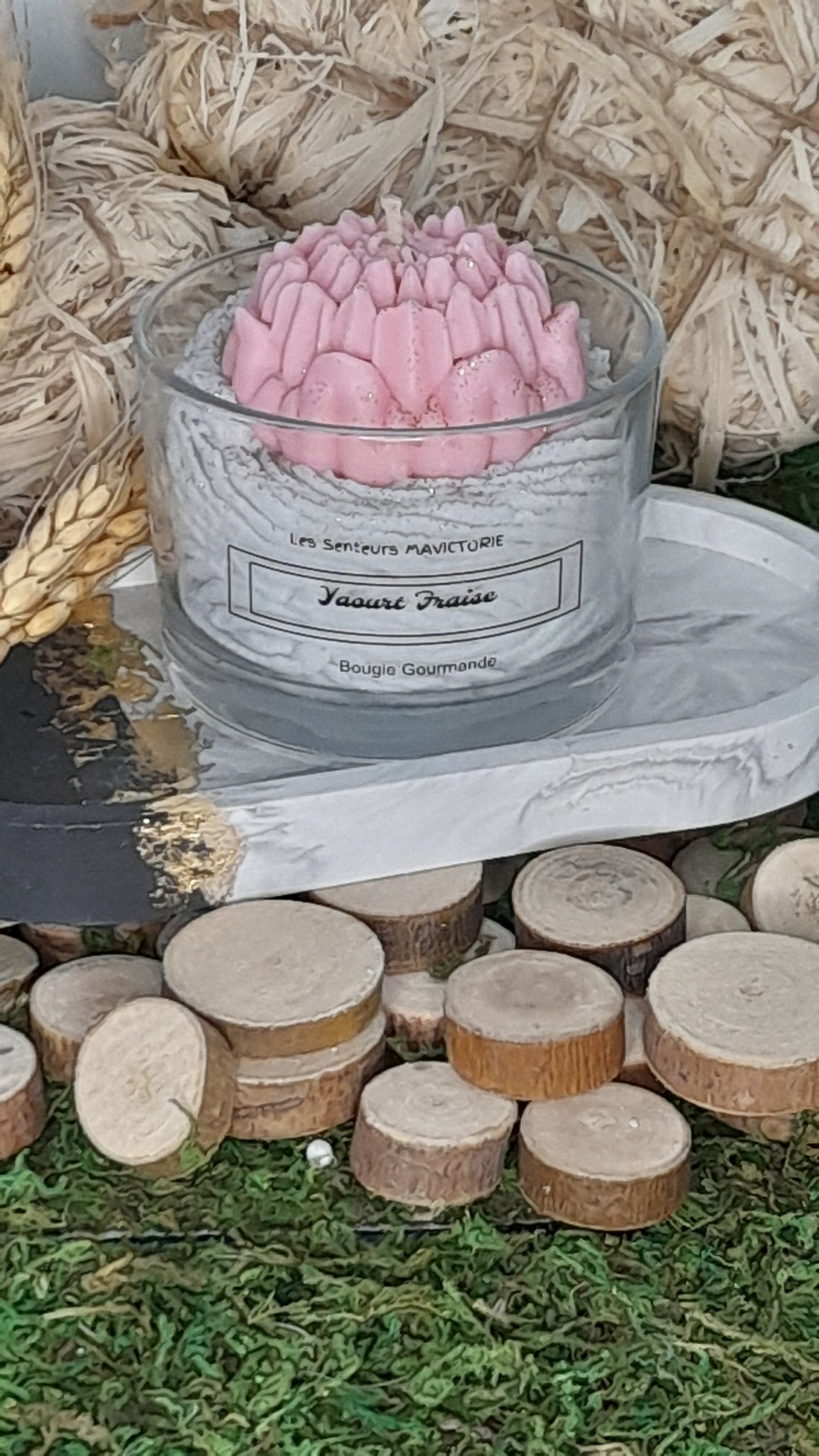 BOUGIE GOURMANDE YAOURT FRAISE