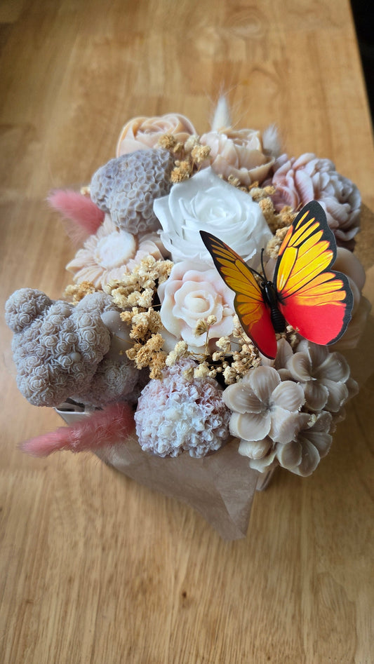 BOUQUET FONDANTS MONOI  AVEC UNE ROSE ETERNELLE