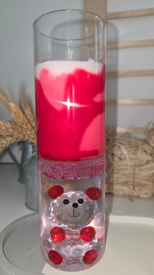 BOUGIE GEL YUMMY PINK ( décor ours)