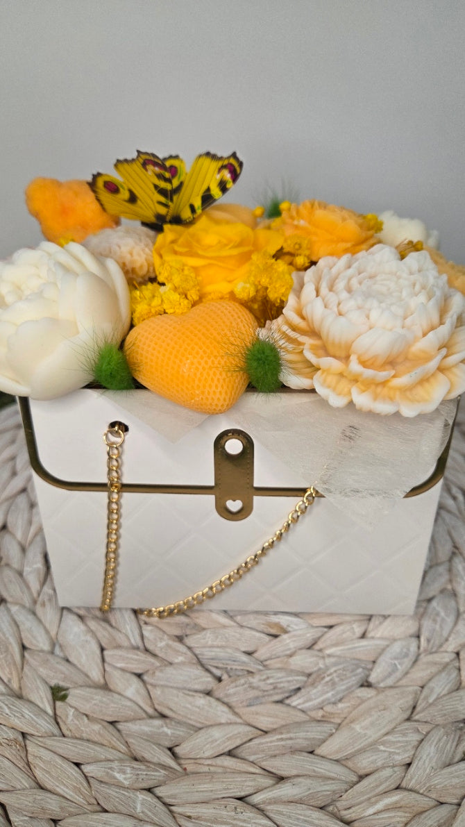 BOUQUET FONDANTS CLEMENTINE MONOI AVEC UNE ROSE ETERNELLE