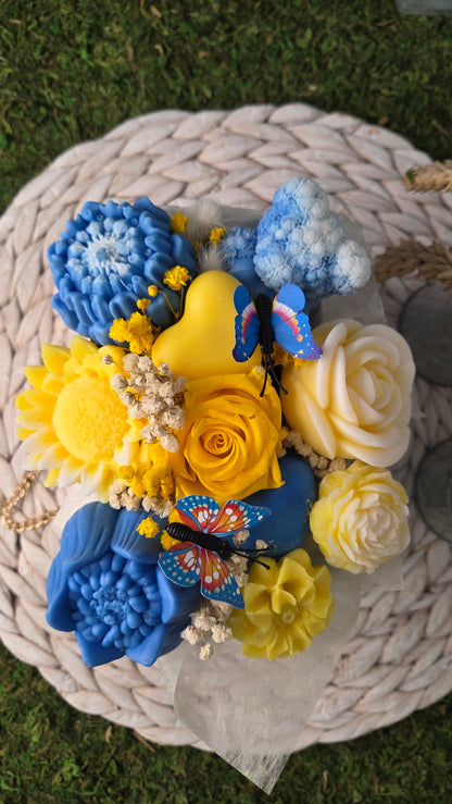 BOUQUET FONDANTS PATCHOULI ET ROSE AVEC UNE ROSE ETERNELLE